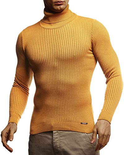 Leif Nelson Rollkragenpullover Herren Beige XXL Strickpullover - Cooler Männer Pullover Rollkragen - Dünner Männer Strick Pullover Winter & Sommer von Leif Nelson