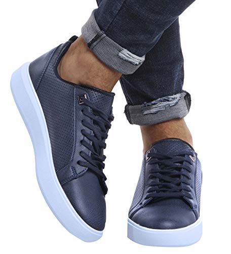 Leif Nelson Herren Schuhe für Freizeit Sport Freizeitschuhe Männer Weisse Sneaker Sommer Coole Elegante Sommerschuhe Sportschuhe Weisse Schuhe für Jungen Winterschuhe Halbschuhe LN155A; 41, Blau von Leif Nelson