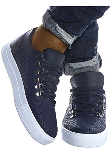 Leif Nelson Herren Schuhe für Freizeit Sport Freizeitschuhe Männer weiße Sneaker Sommer Coole Sommerschuhe Sportschuhe Weiße Schuhe für Jungen Winterschuhe Halbschuhe LN150;42, Dunkel Blau von Leif Nelson