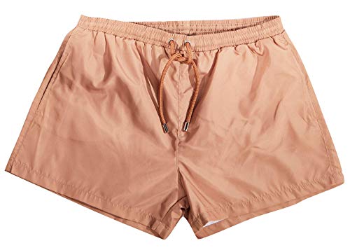 Leif Nelson Herren Sommer Badehosen Männer Badeshorts mit Taschen Schwimmhose Schwimmshorts Jungen Beachshorts Strand Shorts Kurze Hosen Freizeithosen LN92610 Large Beige von Leif Nelson