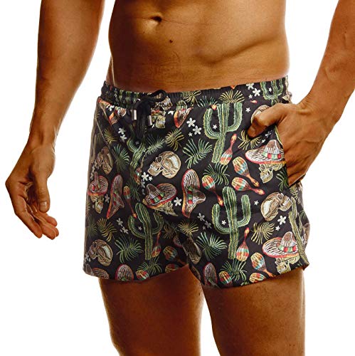 Leif Nelson Herren Sommer Badehosen Männer Badeshorts mit Taschen Schwimmhose Schwimmshorts Jungen Beachshorts Strand Shorts Kurze Hosen Freizeithosen LN92620 Medium Mehrfarbig von Leif Nelson