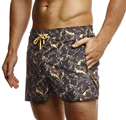 Leif Nelson Herren Sommer Badeshorts mit Taschen Männer Badehose Schwimmshorts Herren Schwimmhose-Beachshorts Jungen Strand Shorts Kurze Hosen Cargo Bermuda Chino LN92540-555 bunt Small von Leif Nelson