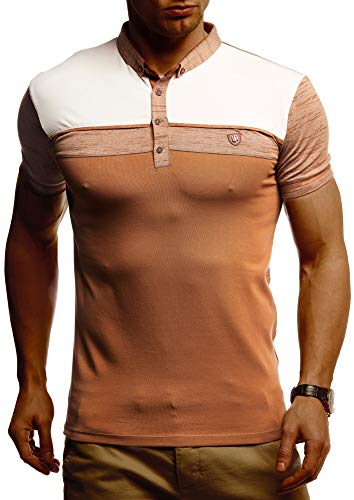 Leif Nelson Sommer Poloshirt Kurzarm Herren T-Shirt Kragen (Braun, Größe XXL) - Coole Männer Poloshirts lang Baumwolle - Polo Shirt for Men Tshirt von Leif Nelson