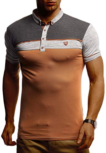 Leif Nelson Sommer Poloshirt Kurzarm Herren T-Shirt Kragen (Grau, Größe L) - Coole Männer Poloshirts lang Baumwolle - Polo Shirt for Men Tshirt von Leif Nelson