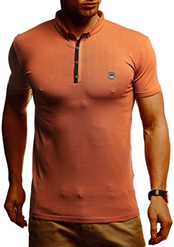 Leif Nelson Sommer Poloshirt Kurzarm Herren T-Shirt Kragen (Rot, Größe M) - Casual Männer Poloshirts lang Baumwolle - Polo Shirt for Men Tshirt von Leif Nelson