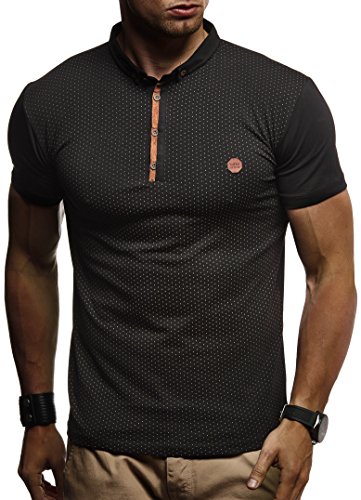 Leif Nelson Sommer Poloshirt Kurzarm Herren T-Shirt Kragen (Schwarz, Größe S) - Casual Männer Poloshirts lang Baumwolle - Polo Shirt for Men Tshirt von Leif Nelson