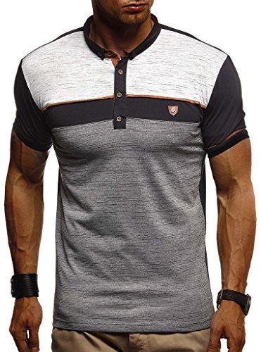 Leif Nelson Sommer Poloshirt Kurzarm Herren T-Shirt Kragen (Schwarz, Größe L) - Coole Männer Poloshirts lang Baumwolle - Polo Shirt for Men Tshirt von Leif Nelson