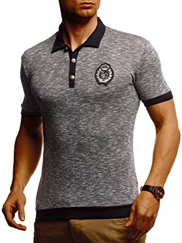 Leif Nelson Herren Sommer T-Shirt Polo Shirt Slim Fit Baumwolle-Anteil Cooles Basic Männer T-Shirt Polo-Kragen Jungen Kurzarmshirt O-Neck Kurzarm Lang LN5105T Schwarz Small von Leif Nelson