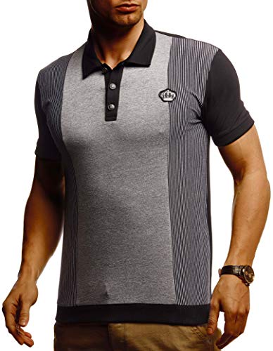 Leif Nelson Herren Sommer T-Shirt Polo Shirt Slim Fit Baumwolle-Anteil Cooles Basic Männer T-Shirt Polo-Kragen Jungen Kurzarmshirt O-Neck kurzarm Lang LN55085 Schwarz XX-Large von Leif Nelson