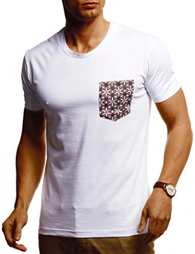 Leif Nelson Herren Sommer T-Shirt Rundhals Ausschnitt Slim Fit Baumwolle-Anteil Cooles Basic Männer T-Shirt Crew Neck Jungen Kurzarmshirt O-Neck Kurzarm Lang LN4920 Weiss Small von Leif Nelson