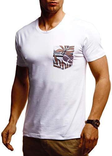 Leif Nelson Herren Sommer T-Shirt Rundhals Ausschnitt Slim Fit Baumwolle-Anteil Cooles Basic Männer T-Shirt Crew Neck Jungen Kurzarmshirt O-Neck Kurzarm Lang LN4940 Weiss Medium von Leif Nelson