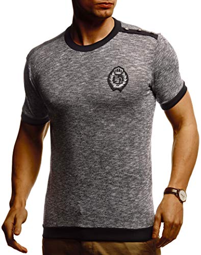 Leif Nelson Herren Sommer T-Shirt Rundhals Ausschnitt Slim Fit Baumwolle-Anteil Cooles Basic Männer T-Shirt Crew Neck Jungen Kurzarmshirt O-Neck Kurzarm Lang LN5100T Schwarz X-Large von Leif Nelson
