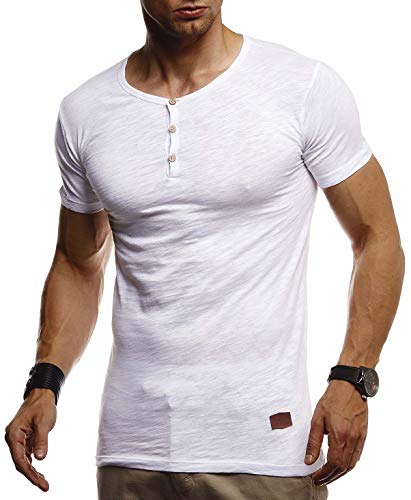 Leif Nelson Herren Sommer T-Shirt Rundhals Ausschnitt Slim Fit Baumwolle-Anteil Cooles Basic Männer T-Shirt Crew Neck Jungen Kurzarmshirt O-Neck Sweatshirt Kurzarm Lang LN8280 Weiß XX-Large von Leif Nelson