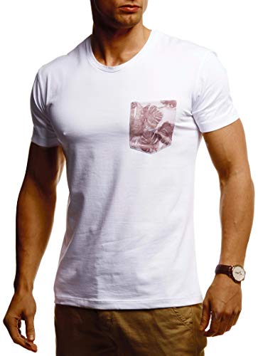 Leif Nelson Herren Sommer T-Shirt Rundhals Ausschnitt Slim Fit Baumwolle-Anteil Cooles Basic Männer T-Shirt crew Neck Jungen Kurzarmshirt O-Neck kurzarm Lang LN4945 Weiss X-Large von Leif Nelson