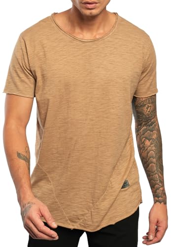 Leif Nelson Herren Sommer T-Shirt Rundhals-Ausschnitt Slim Fit Baumwolle-Anteil Moderner Männer Crew Neck Hoodie-Sweatshirt Kurzarm lang LN6281-1 Verw. Weiß Small von Leif Nelson