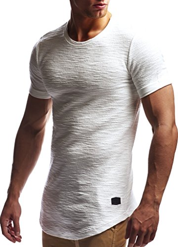 Leif Nelson T-Shirt Herren Sommer Rundhals-Ausschnitt (Ecru, Größe S), Regular Fit Herren-T-Shirt 100% Baumwolle, Casual Basic Männer T-Shirt Kurzarm von Leif Nelson