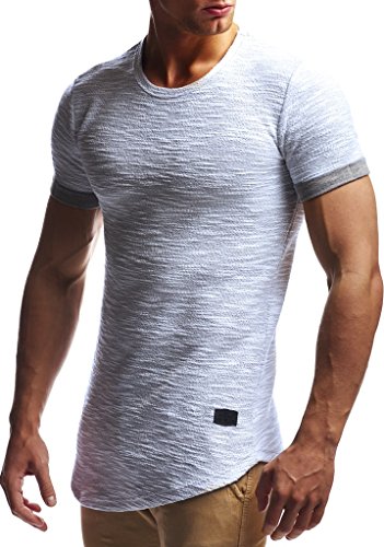 Leif Nelson T-Shirt Herren Sommer Rundhals-Ausschnitt (Grau, Größe S), Regular Fit Herren-T-Shirt 100% Baumwolle, Casual Basic Männer T-Shirt Kurzarm von Leif Nelson