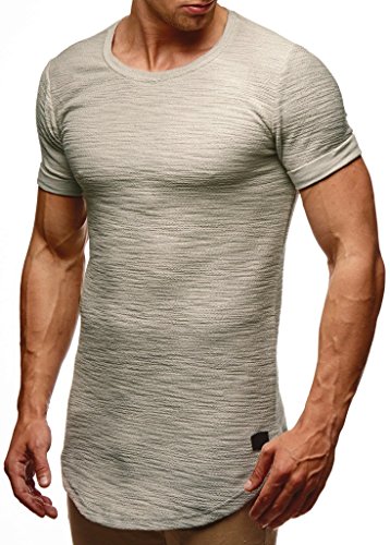 Leif Nelson T-Shirt Herren Sommer Rundhals-Ausschnitt (Grau, Größe XXL), Regular Fit Herren-T-Shirt 100% Baumwolle, Basic Männer T-Shirt Kurzarm von Leif Nelson