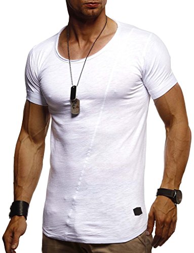 Leif Nelson T-Shirt Herren Sommer Rundhals-Ausschnitt 100% Baumwolle (Weiß, Größe S) Regular Fit Rundkragen, Basic Männer Kurzarm von Leif Nelson