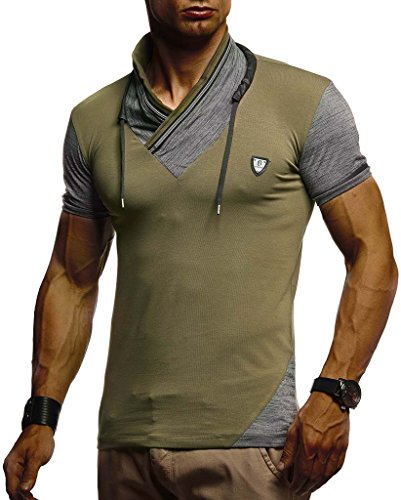 Leif Nelson-T Shirt Herren für Sports & Outdoor | Sportshirt Herren Kurzarm & Slim Fit Tshirt Herren | Teil der Herren Sportbekleidung | Stehkragen T-Shirt | Activewear & Gym Shirt für Herren LN-805 von Leif Nelson