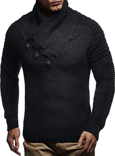 Leif Nelson Herren Strickpullover mit stylischem Kragen – Modischer Winterpullover für Herbst und Winter von Leif Nelson