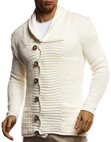 Leif Nelson Herren Strickjacke (Grau, Größe S) mit Knöpfen Regular Fit, Männer Cardigan Langarm Design, ideal für Casual und Business-Looks von Leif Nelson