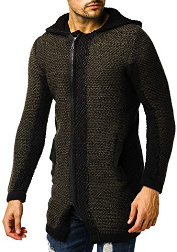 Leif Nelson Herren Strickjacke Reissverschluss Schwarze Jacke für Winter Kapuzen Winterjacke Kapuzenjacke Übergangsjacke Hoodie Männer Freizeitjacke Sweatjacke Slim Fit LN6150 XXL Khaki-Schwarz Leif Nelson Herren Strickjacke Reissverschluss Schwarze Jacke für Winter Kapuzen Winterjacke Kapuzenjacke Übergangsjacke Hoodie Männer Freizeitjacke Sweatjacke Slim Fit LN6150 XXL Khaki-Schwarz von Leif Nelson