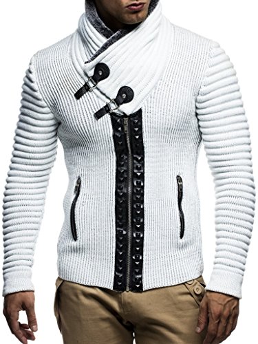 Leif Nelson Herren Strickjacke Schalkragen Slim Fit Winter-Freizeit-Jacke Sommer Moderne Männer Pulli Grobstrick Sweatjacke Langarm Herren schwarzer Hoodie-Pullover 5165 Ecru-Grau XX-Large Leif Nelson Herren Strickjacke Schalkragen Slim Fit Winter-Freizeit-Jacke Sommer Moderne Männer Pulli Grobstrick Sweatjacke Langarm Herren schwarzer Hoodie-Pullover 5165 Ecru-Grau XX-Large von Leif Nelson