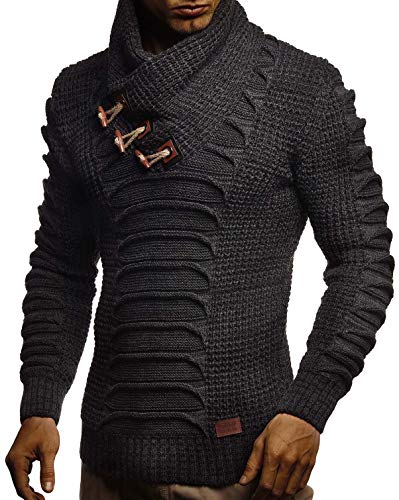 Leif Nelson Herren Strickpullover Pullover Schalkragen Slim Fit Winter Männer schwarzer Pulli Langarm Hoodie-Wollpullover LN-5575 Anthrazit-Schwarz Large Leif Nelson Herren Strickpullover Pullover Schalkragen Slim Fit Winter Männer schwarzer Pulli Langarm Hoodie-Wollpullover LN-5575 Anthrazit-Schwarz Large von Leif Nelson