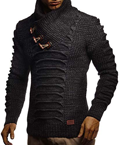 Leif Nelson Herren Strickpullover Pullover Schalkragen Slim Fit Winter Männer schwarzer Pulli Langarm Hoodie-Wollpullover LN-5575 Schwarz-Anthrazit Small Leif Nelson Herren Strickpullover Pullover Schalkragen Slim Fit Winter Männer schwarzer Pulli Langarm Hoodie-Wollpullover LN-5575 Schwarz-Anthrazit Small von Leif Nelson