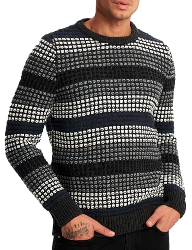 Leif Nelson Strickpullover Herren Rundhals (Grau, Größe L) - Dünner Männer Strick Pullover für Winter & Sommer - Coole Crewneck Männer Pullover von Leif Nelson