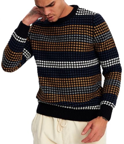 Leif Nelson Strickpullover Herren Rundhals (Blau, Größe XL) - Dünner Männer Strick Pullover für Winter & Sommer - Coole Crewneck Männer Pullover von Leif Nelson