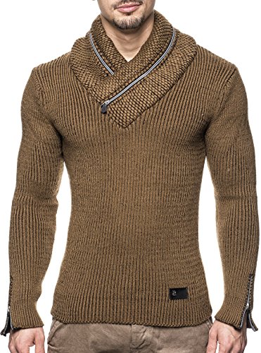 Leif Nelson Herren Strickpullover Pullover mit Schalkragen von Leif Nelson
