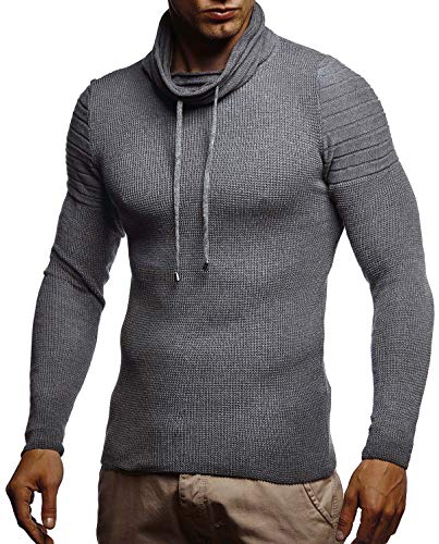Leif Nelson Herren-Strickpullover Woll-Pullover mit Rollkragen Moderner Pullover Sweatshirt LN20747; XL; Anthrazit von Leif Nelson