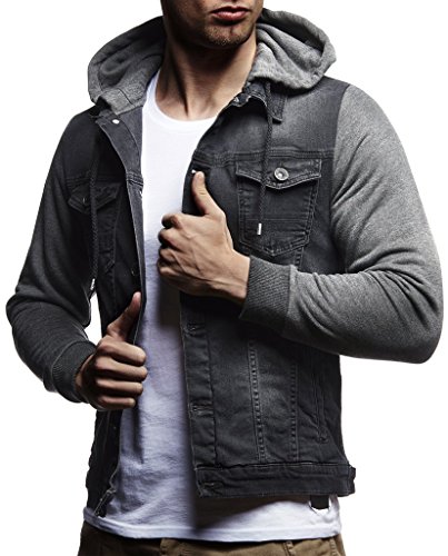 Leif Nelson Jeansjacke Herren (Grau, Größe XXL), Jeans Denim Kapuzenjacke, Männer Jeans Jacke coolen Baumwolle-Ärmel, modernes Design Regular Fit Leif Nelson Jeansjacke Herren (Grau, Größe XXL), Jeans Denim Kapuzenjacke, Männer Jeans Jacke coolen Baumwolle-Ärmel, modernes Design Regular Fit von Leif Nelson