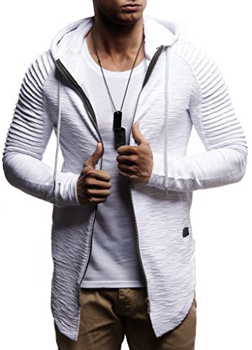 Leif Nelson Herren Sweatjacke mit Kapuze Slim Fit Baumwolle-Anteil Modernes Hoodie-Cardigan Langarm Männer Schwarze Freizeit-Kapuzen-Jacke für Winter Sommer LN8149 Grau Small von Leif Nelson