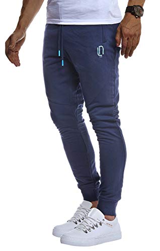 Leif Nelson Herren Trainingshose Sporthose Slim Fit Männer Fitnesshose Jogginghose Lange Fitness-Hose für Sport Training Bodybuilding Jungen Sweatpants Jogging LN8298; XXL; D.Blau-Türkis von Leif Nelson