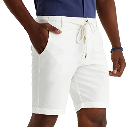 Leif Nelson Kurze Hose Herren Bermuda Leinen Shorts Leinenhose Stoffhose Leinenshorts Männer Sommerhose Jungen Freizeithose LN9490 Ecru L von Leif Nelson