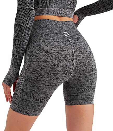 Leif Nelson Kurze Radlerhose Damen Leggings Booty Shorts high Waist Trainingshose Sport Leggins Gym Seamless Sporthose Blickdicht Sportleggings Yoga Fitnesshose für Gym Workout Schwarz Medium von Leif Nelson