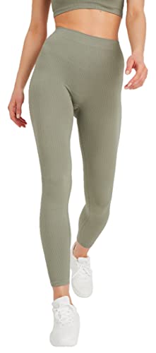 Leif Nelson Leggings Damen Trainingshose Sport Leggins Gym Seamless Sporthose Laufhose Blickdicht Nahtlose Sportleggings Yoga Mädchen Fitnesshose für Gym Workout Jogging Alltag Khaki XS/S von Leif Nelson