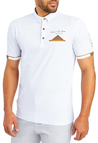 Leif Nelson Poloshirts Herren Sommer T-Shirt Polo Kragen Baumwolle-Anteil Basic Weißes Männer Shirt Kurzarm Jungen Kurzarmshirts LN55790 Weiß Größe XXL von Leif Nelson