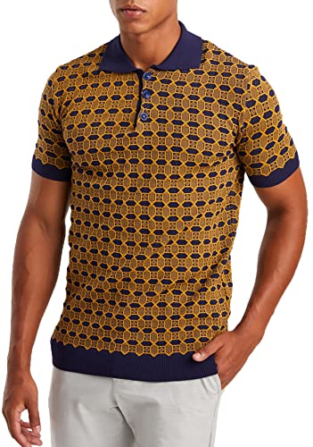 Leif Nelson Poloshirts Herren Sommer T-Shirt Polo Kragen aus Feinstrick Basic Männer Shirt Kurzarm Jungen Kurzarmshirts LN20771 Blau Camel Größe M von Leif Nelson