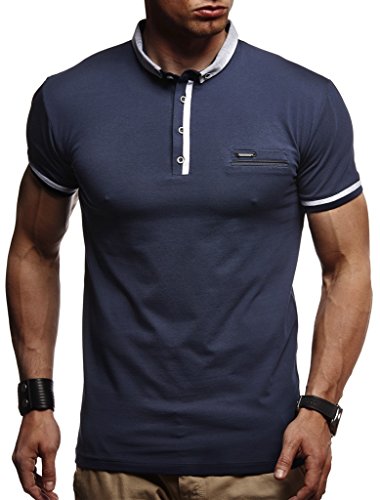 Leif Nelson Sommer Poloshirt Kurzarm Herren T-Shirt Kragen (Blau, Größe XXL) - Coole Männer Poloshirts lang Baumwolle - Polo Shirt for Men Tshirt von Leif Nelson
