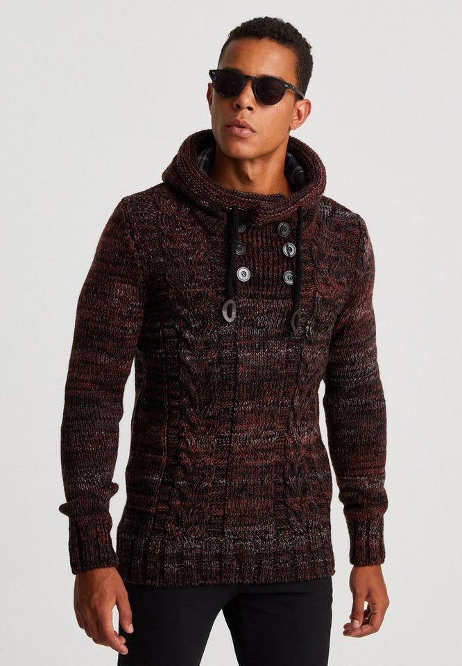 Leif Nelson Strickpullover Pullover mit Kapuze mit Kapuze von Leif Nelson