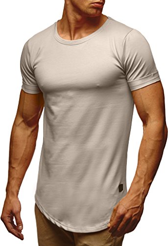 Leif Nelson T-Shirt Herren Sommer Rundhals-Ausschnitt (Grau, Größe L), Regular Fit Herren-T-Shirt 100% Baumwolle, Casual Basic Männer T-Shirt Kurzarm von Leif Nelson