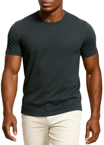 Leif Nelson T-Shirt Herren Sommer Rundhals-Ausschnitt (Grau, Größe XL), Regular Fit Herren-T-Shirt 100% Baumwolle, Basic Männer T-Shirt Kurzarm von Leif Nelson