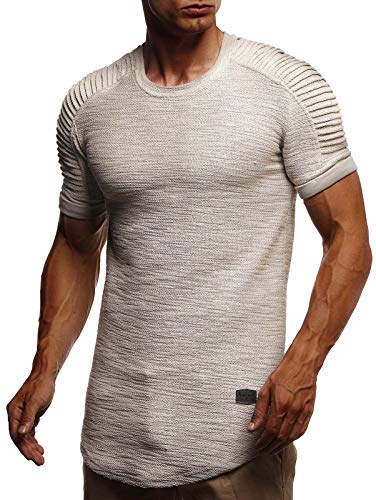 Leif Nelson T-Shirt Herren Sommer Rundhals-Ausschnitt (Grau Größe XL), Regular Fit Herren-T-Shirt 100% Baumwolle, Casual Basic Männer T-Shirt Kurzarm von Leif Nelson