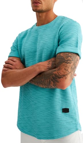 Leif Nelson T-Shirt Herren Sommer Rundhals-Ausschnitt (Mint, Größe M), Regular Fit Herren-T-Shirt 100% Baumwolle, Casual Basic Männer T-Shirt Kurzarm von Leif Nelson