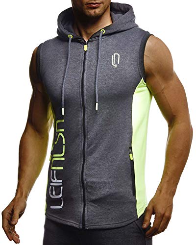 Leif Nelson Tanktop Herren | T-Shirt mit Kapuze Herren | T Shirt Herren für Sports & Outdoor | Muskelshirts Herren |Achselshirts Herren | Gym Shirt Herren | Activewear& Gym Shirt für Herren| LN-8289 von Leif Nelson