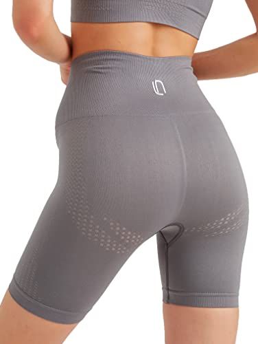 Leif Nelson kurze Radlerhose Damen Leggings booty Shorts high waist Trainingshose Sport Leggins Gym seamless Sporthose Blickdicht Sportleggings Yoga Mädchen Fitnesshose für Gym Workout Anthrazit Small von Leif Nelson